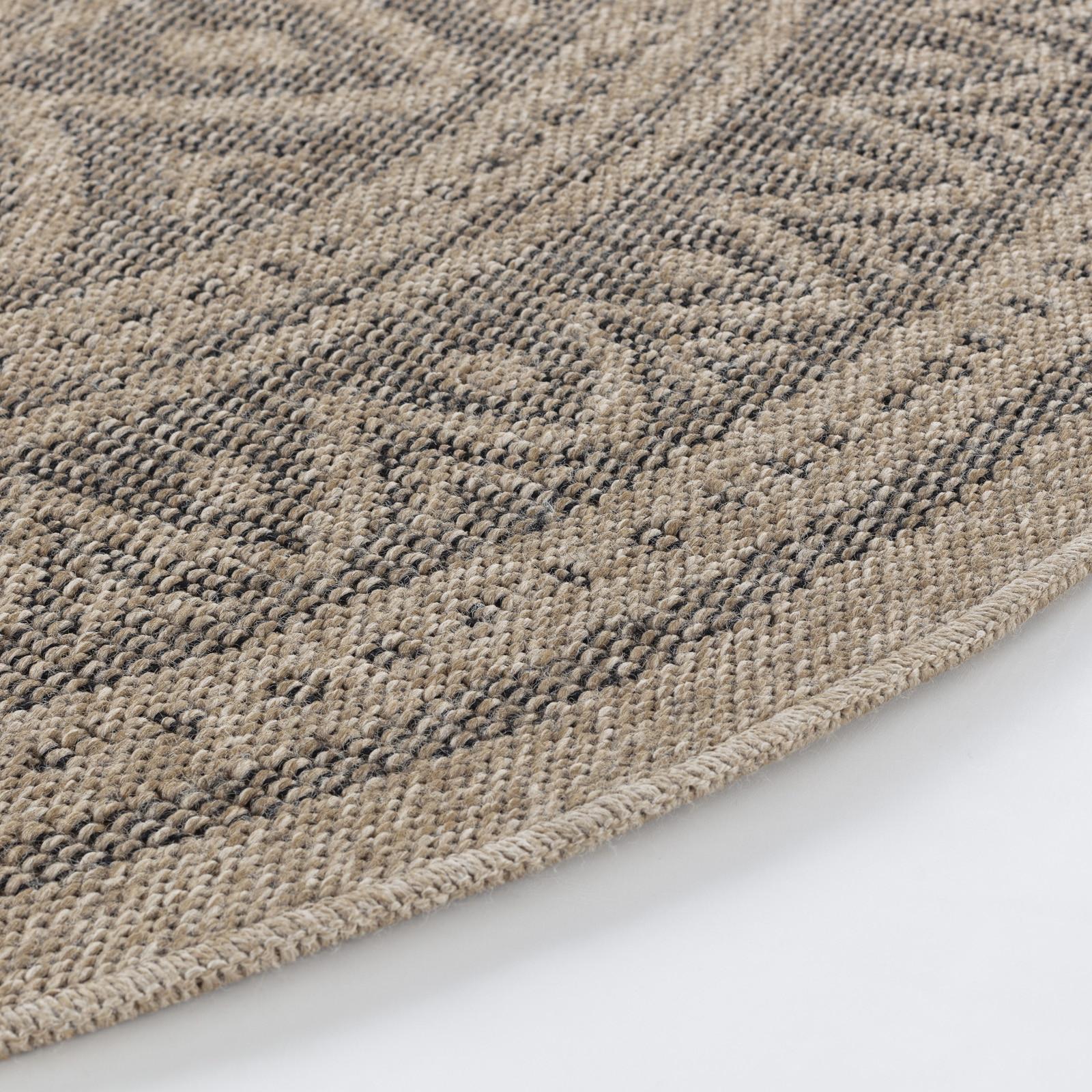 LIVABLISS Tapis Rond Extérieur/Intérieur Aspect Jute Beige/Noir Ø 100  