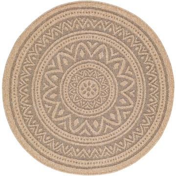 Tapis Rond d'Extérieur/Intérieur Aspect Jute NOVA