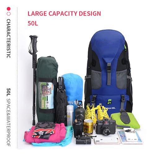 Only-bags.store  50L Leichter wasserdichter Wanderrucksack, Outdoor Sport Daypack Reisetasche für Klettern Camping 