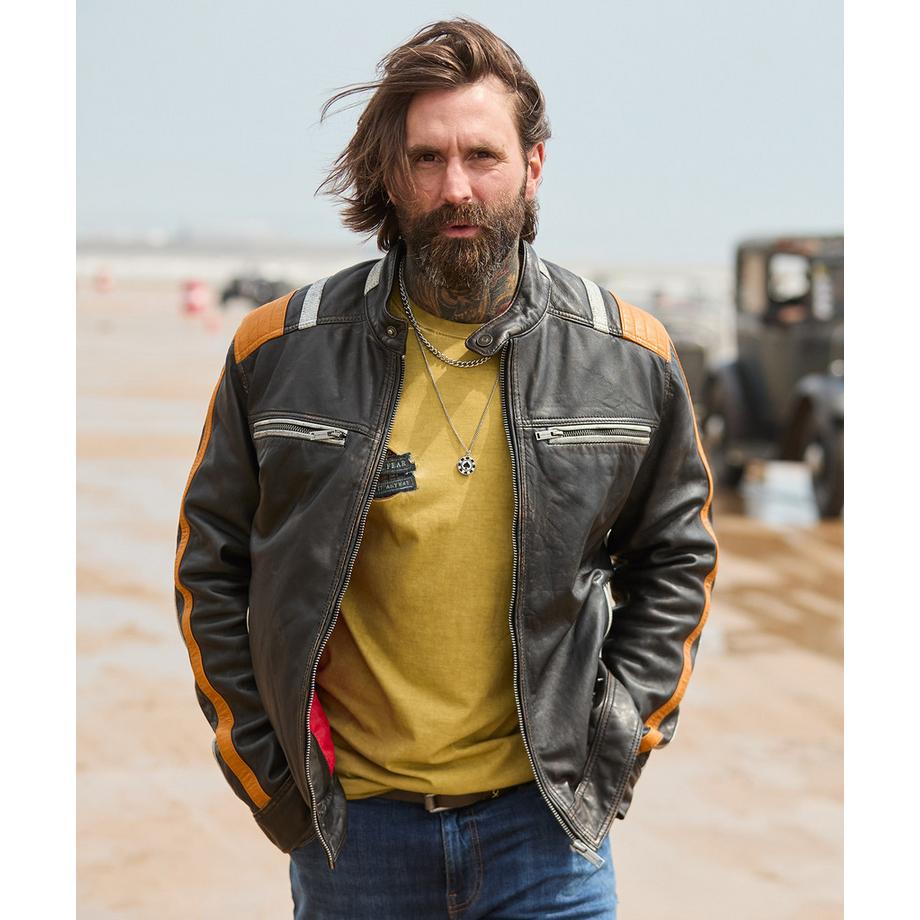 Joe Browns Stilvolle Leder Bikerjacke  