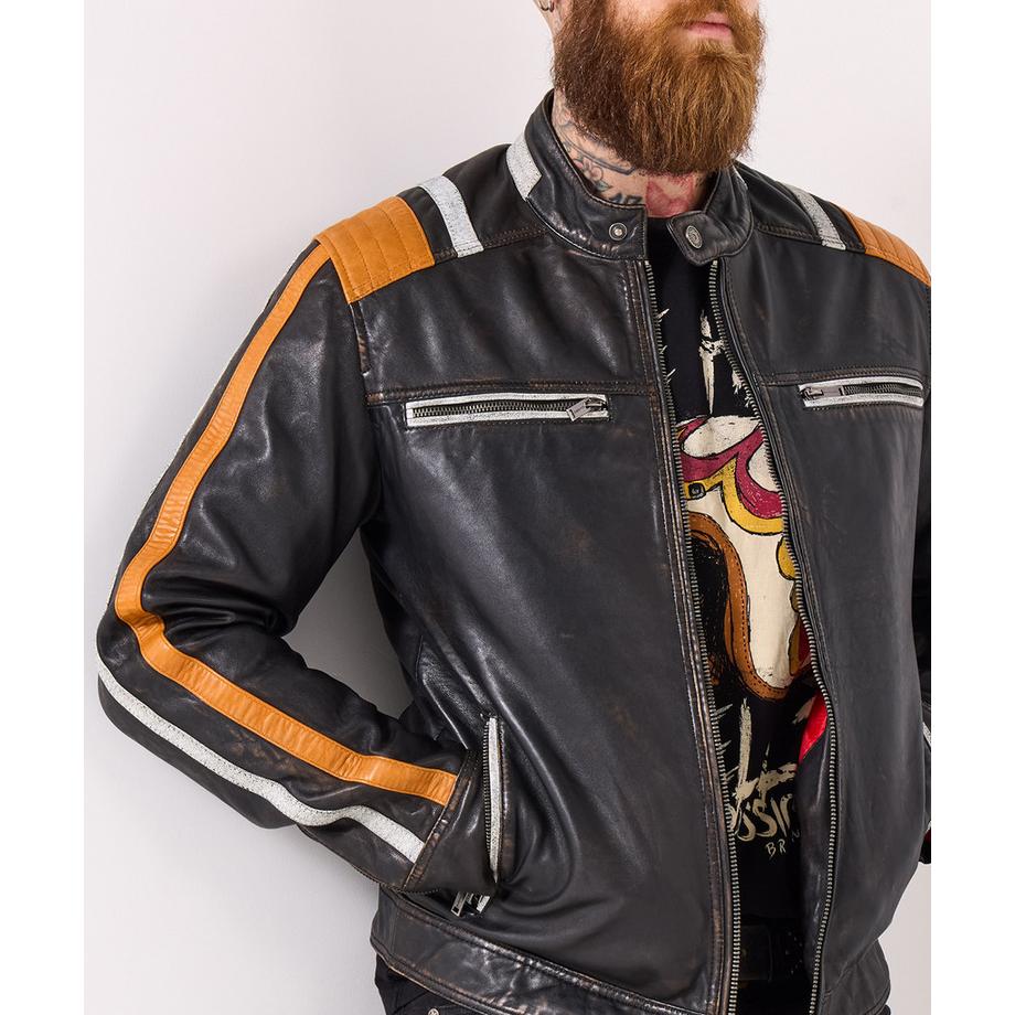 Joe Browns Stilvolle Leder Bikerjacke  