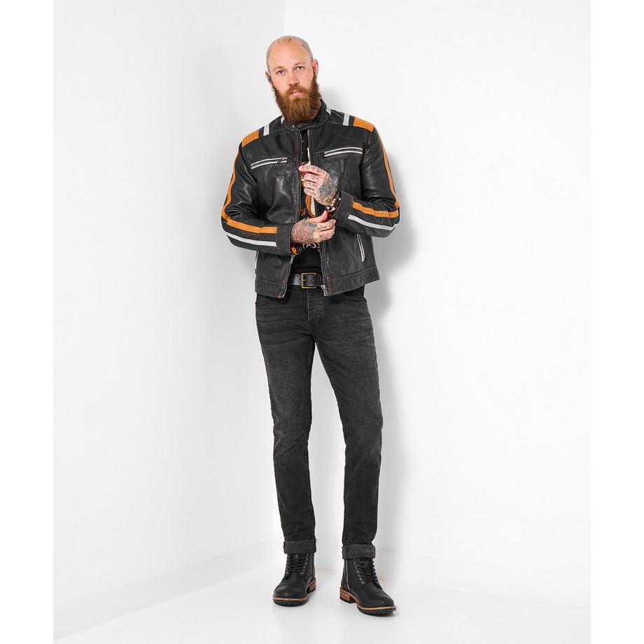 Joe Browns Stilvolle Leder Bikerjacke  