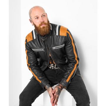 Stilvollee Leder-Bikerjacke