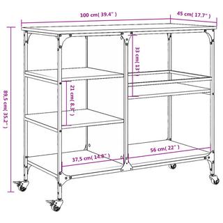 VidaXL carrello da cucina Legno multistrato  