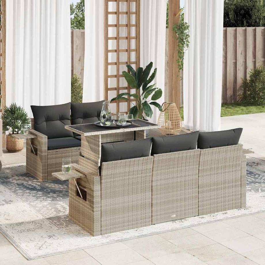 VidaXL set di divani da giardino Polirattan  