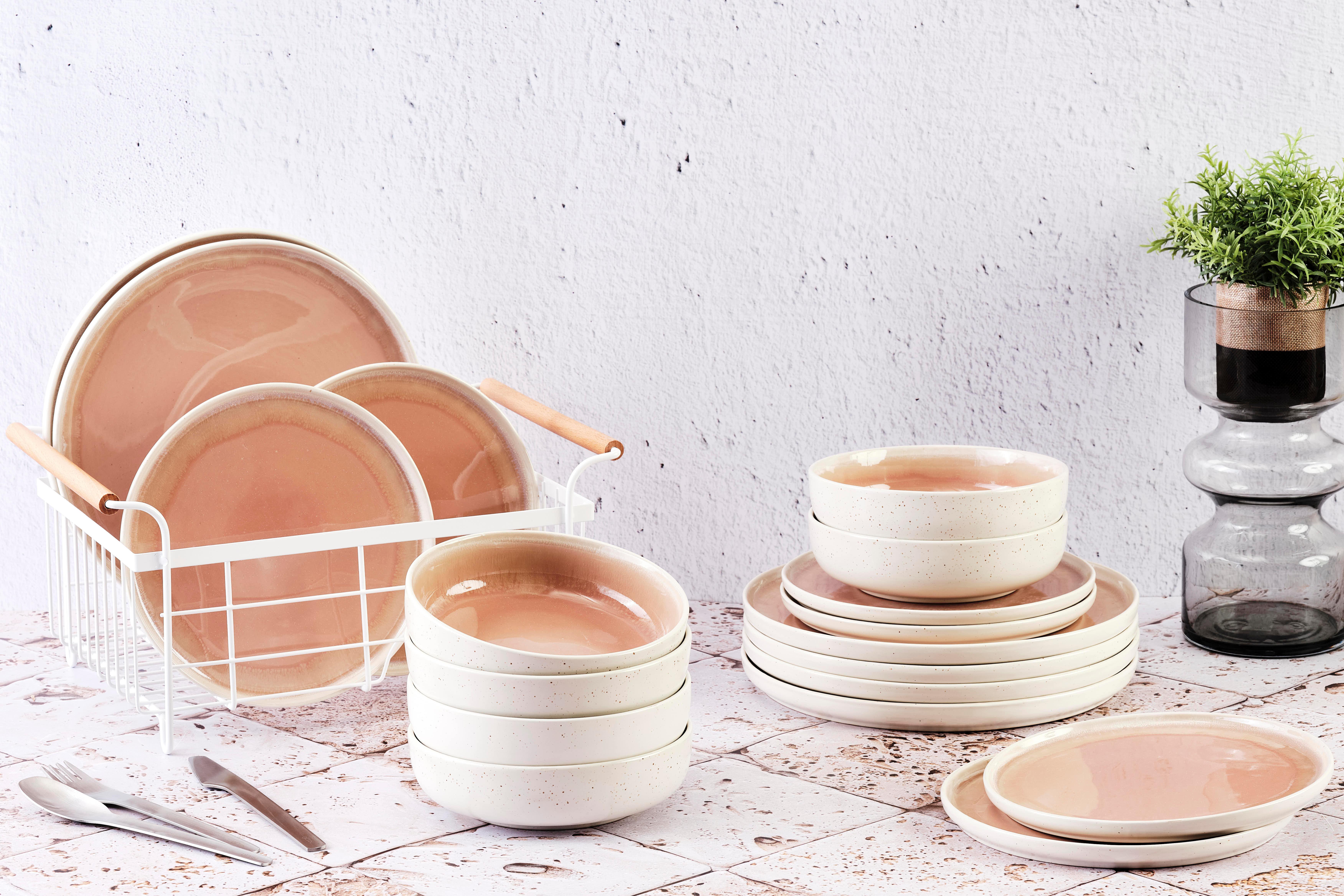 BJÖRN Service de table OXYGENE - 18 pièces - rose poudré  