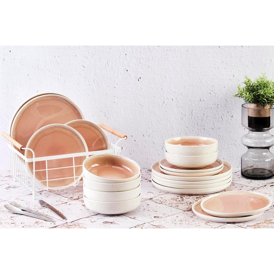 BJÖRN Service de table OXYGENE - 18 pièces - rose poudré  