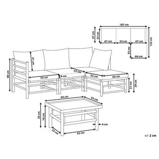 Beliani Ecksofa aus Bambusholz Boho CERRETO  