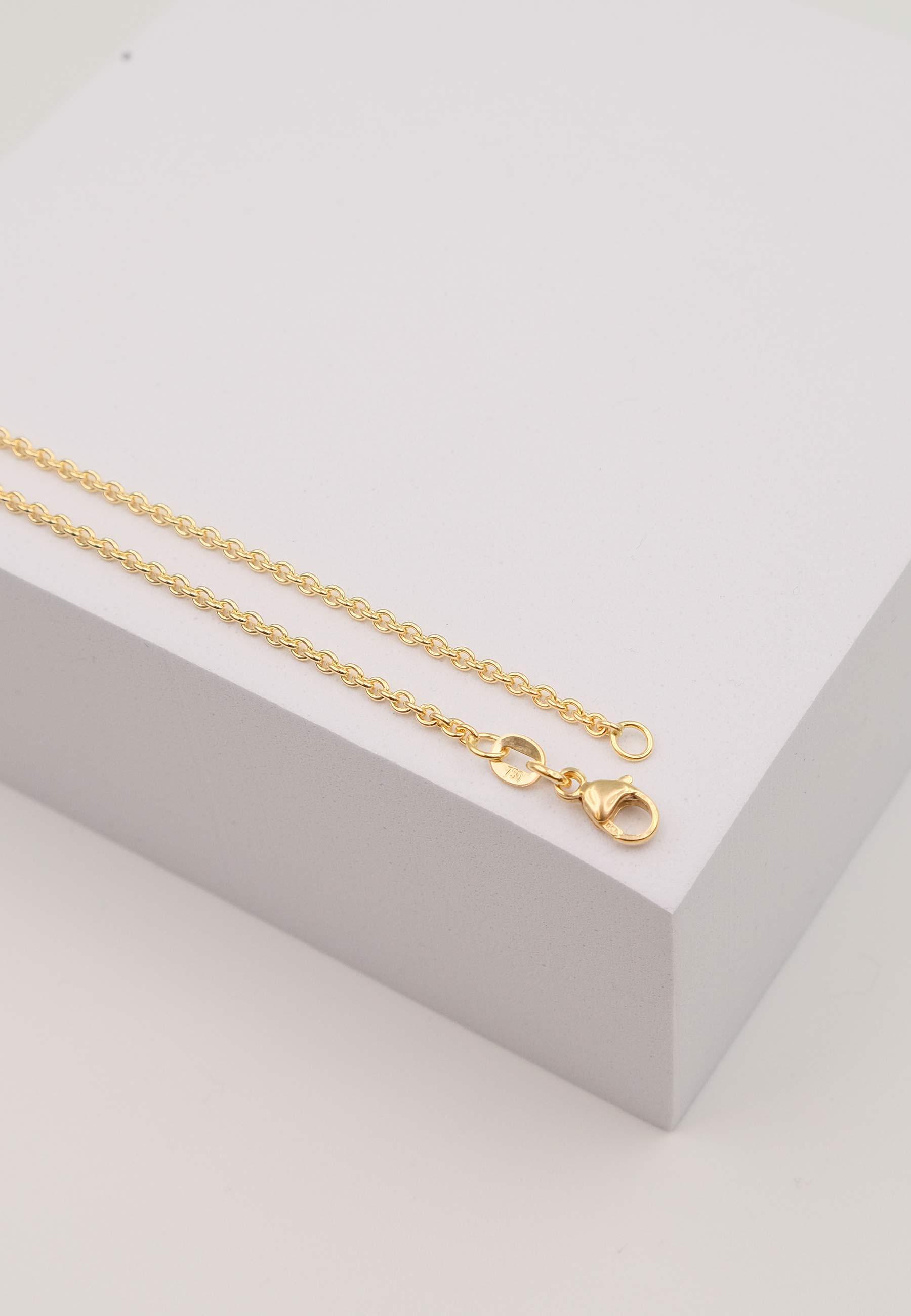 MUAU Schmuck  Collier rond d'forçat en or jaune 750, 2mm, 38cm 