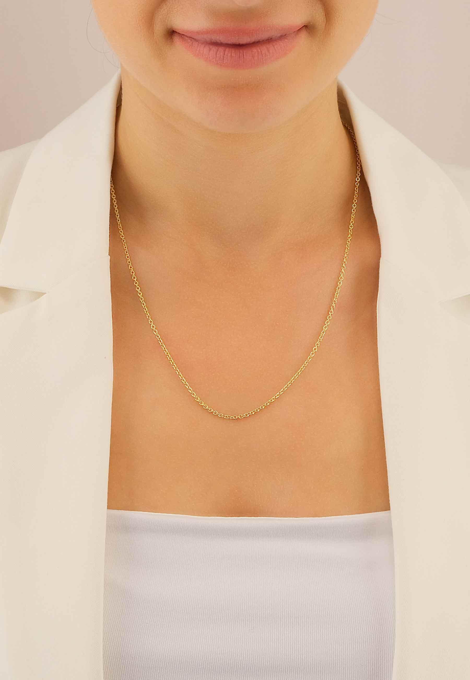 MUAU Schmuck  Collier Rundanker Gelbgold 750, 2mm, 38cm 