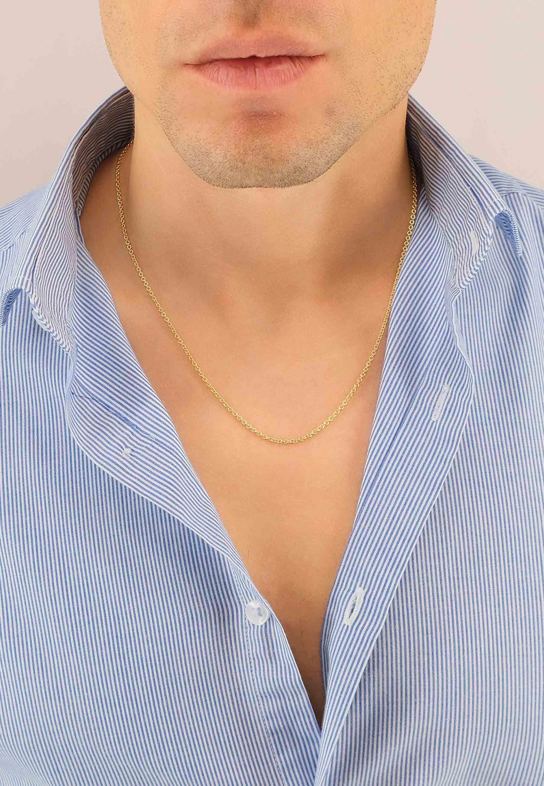 MUAU Schmuck  Collier Rundanker Gelbgold 750, 2mm, 38cm 