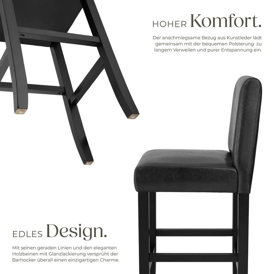 Tectake Tabouret de bar  rembourré avec dossier  