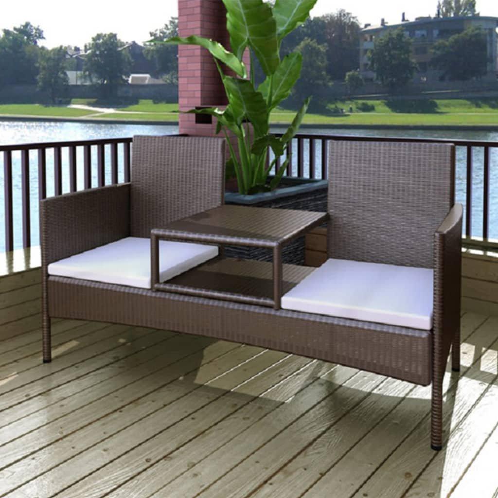 VidaXL Gartenbank poly-rattan  