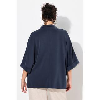 Ulla Popken  Poncho in felpa dal taglio oversize con collo alto, mezze maniche e modal 