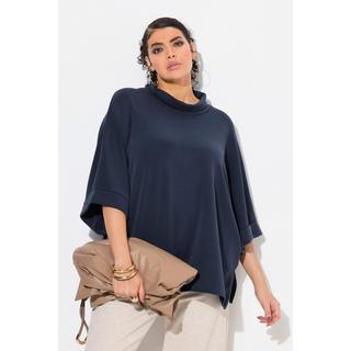 Ulla Popken  Poncho in felpa dal taglio oversize con collo alto, mezze maniche e modal 