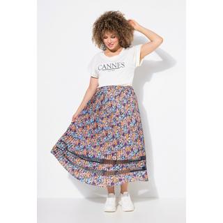 Ulla Popken Gonna Midi Plissettata Fasce Pizzo Taglio ad A Fascia Elastica  