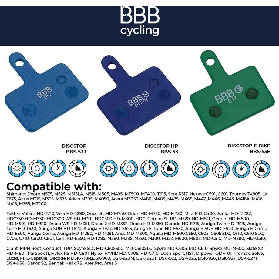 BBB  plaquettes de frein Disc Shimano Deore 
