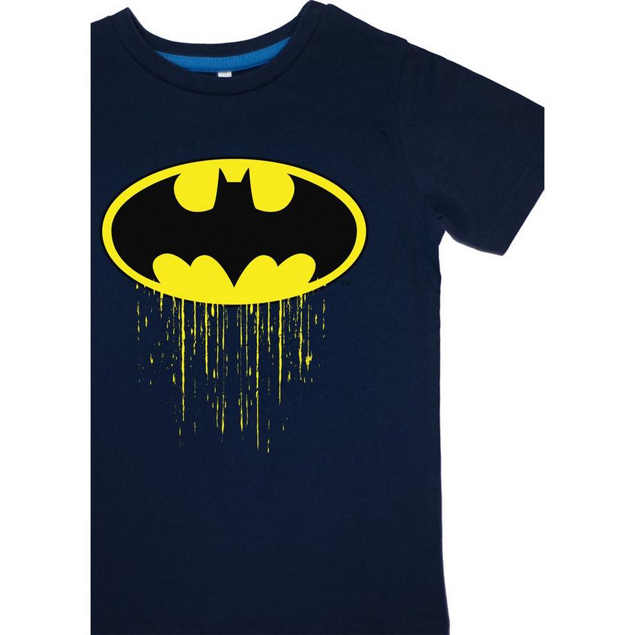 BATMAN  Set Pigiama Lungo Logo Sgocciolato Maniche Corte 