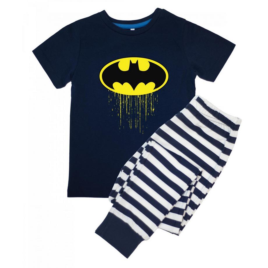 Set Pigiama Lungo Logo Sgocciolato Maniche Corte