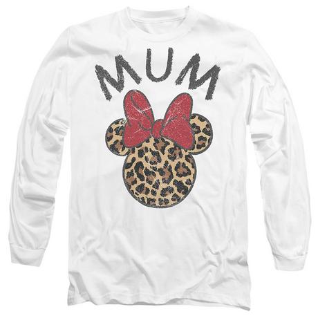 Disney Mum Leopard Print Minnie Mouse Langarm-T-Shirt  