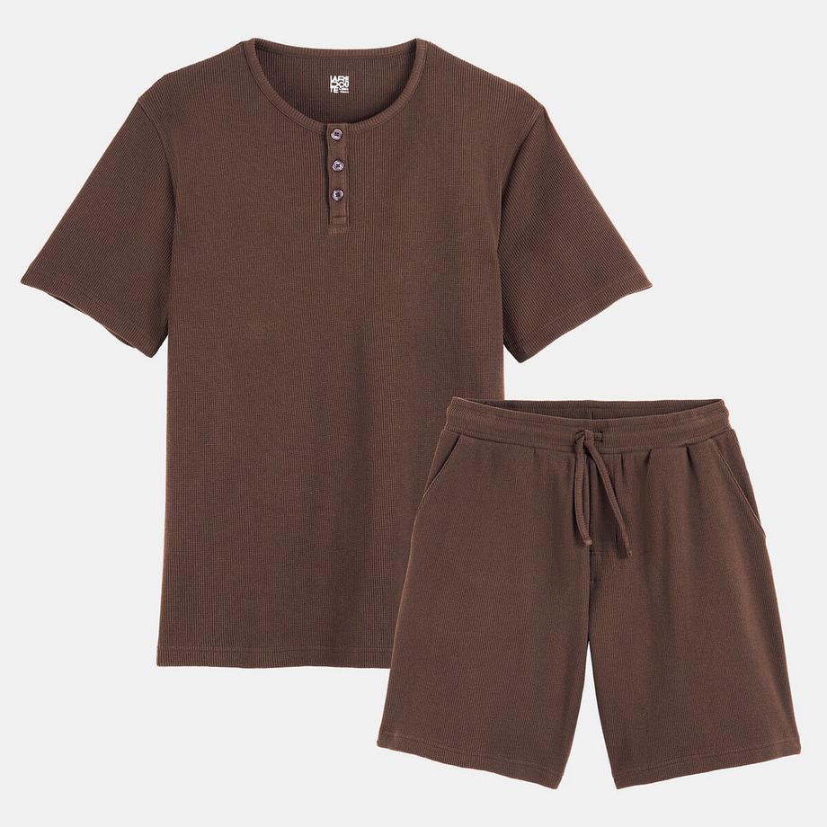 La Redoute Collections Pyjama court avec haut Henley  