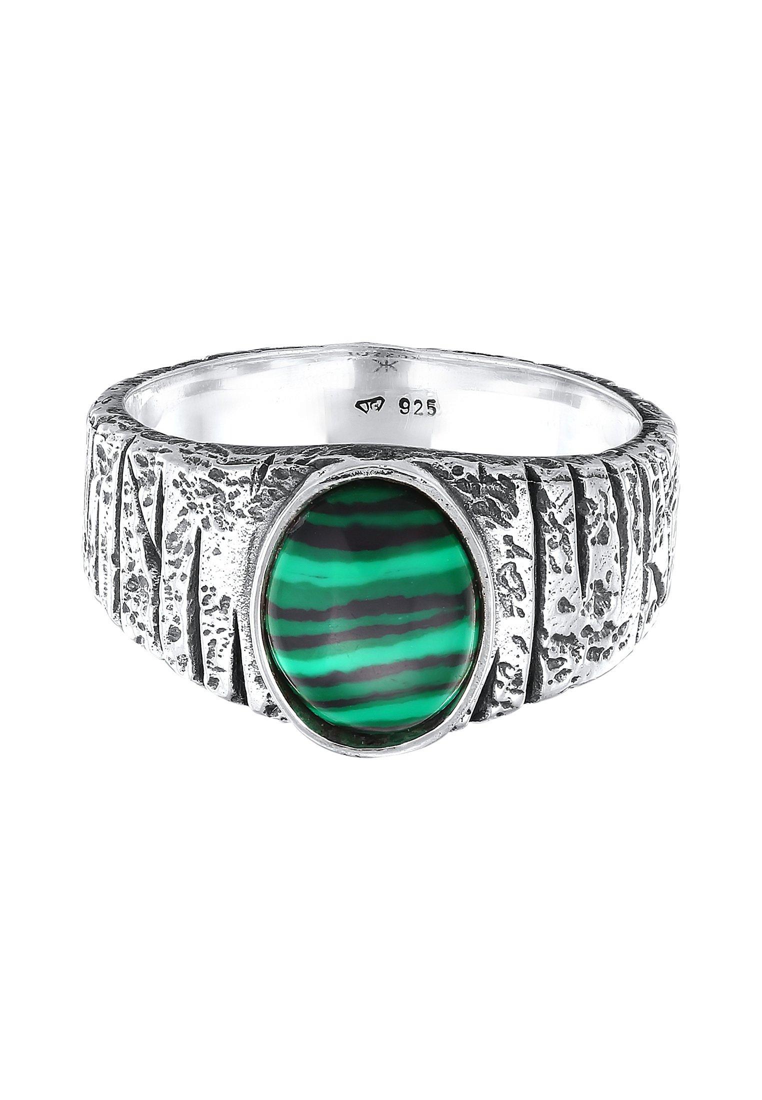 Kuzzoi  Ring Siegelring Malachit Grün Bikerring 925 Silber 