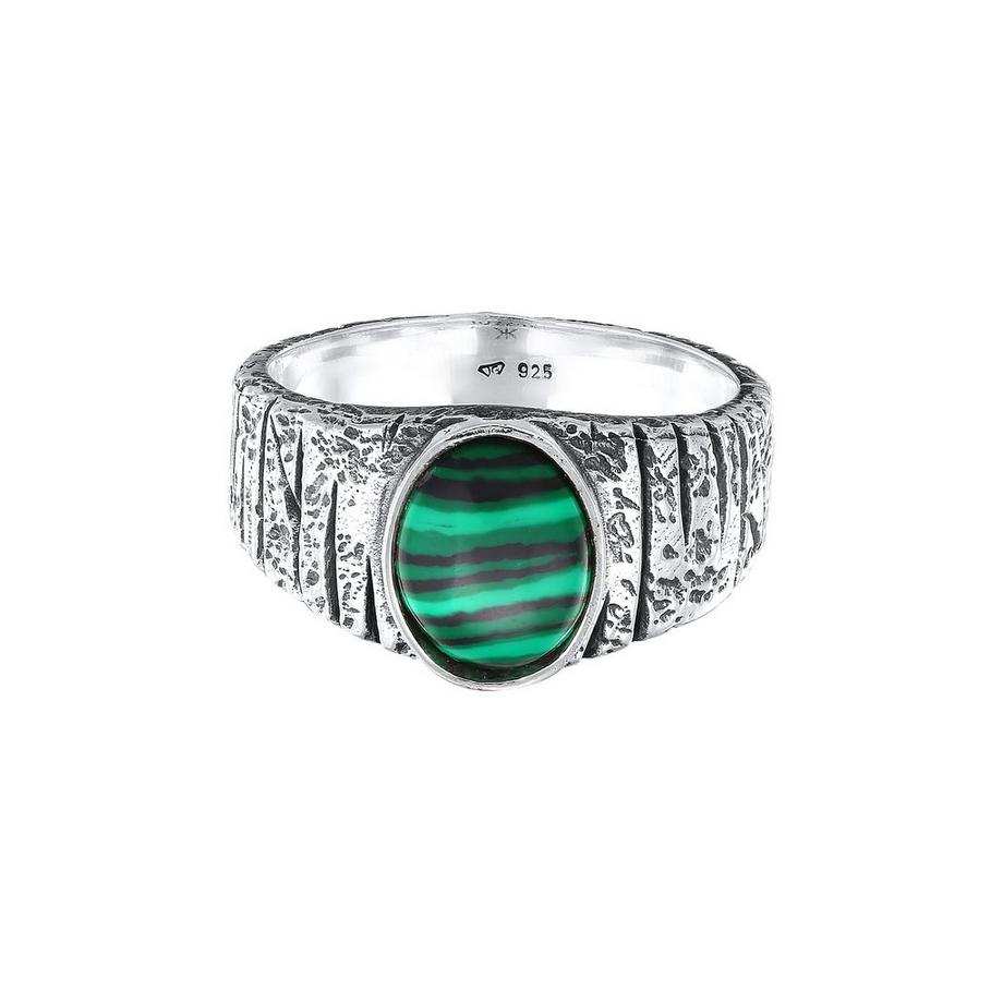 Kuzzoi  Ring Siegelring Malachit Grün Bikerring 925 Silber 
