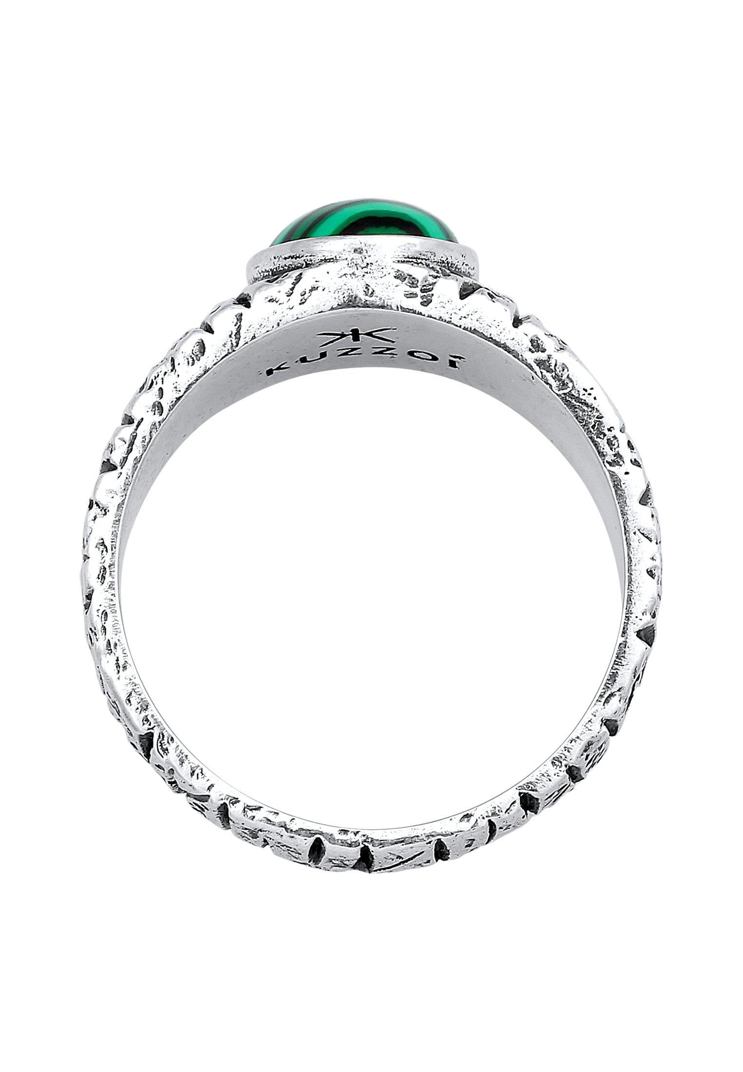 Kuzzoi  Ring Siegelring Malachit Grün Bikerring 925 Silber 