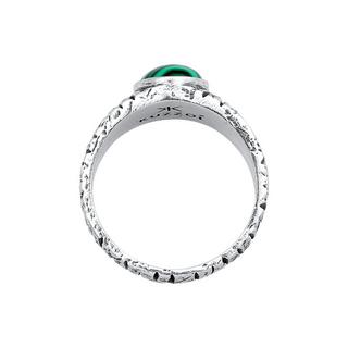 Kuzzoi  Ring Siegelring Malachit Grün Bikerring 925 Silber 