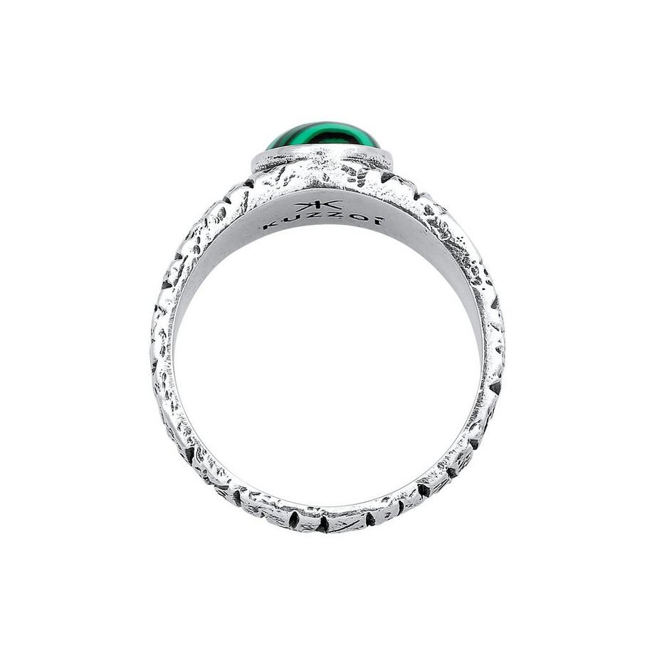 Kuzzoi  Ring Siegelring Malachit Grün Bikerring 925 Silber 