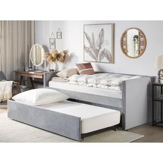 Beliani Lit à lattes en Velours Moderne TROYES  