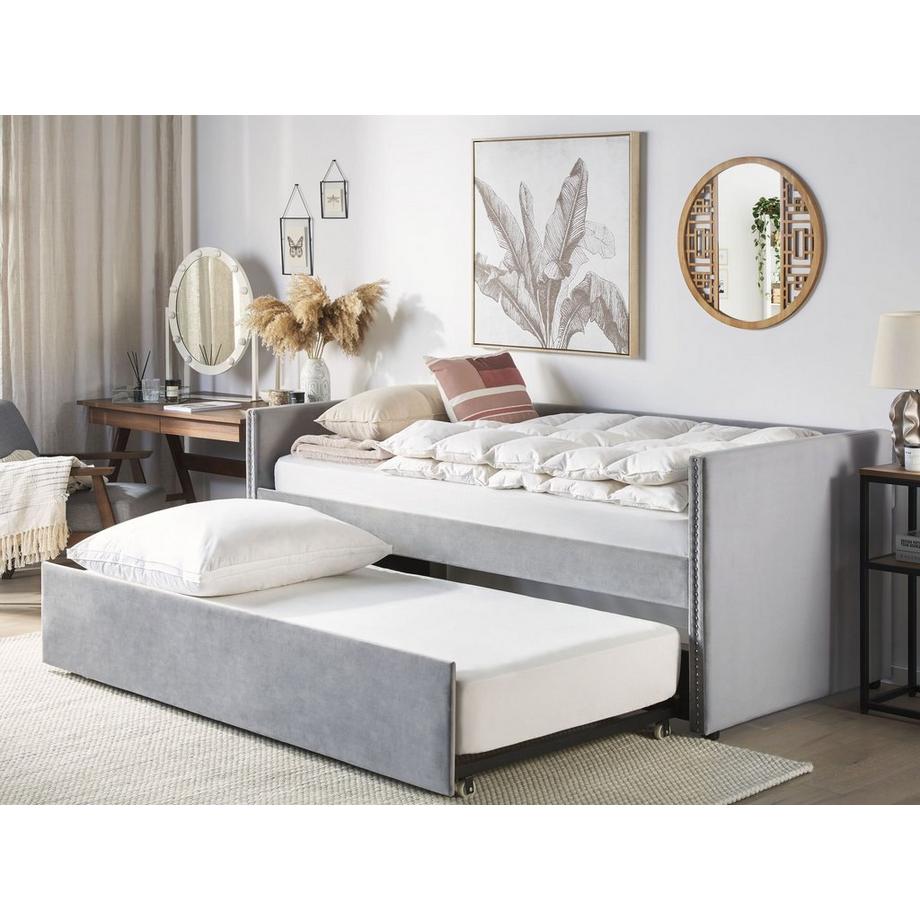 Beliani Bett mit Lattenrost aus Samtstoff Modern TROYES  