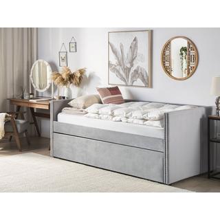 Beliani Lit à lattes en Velours Moderne TROYES  