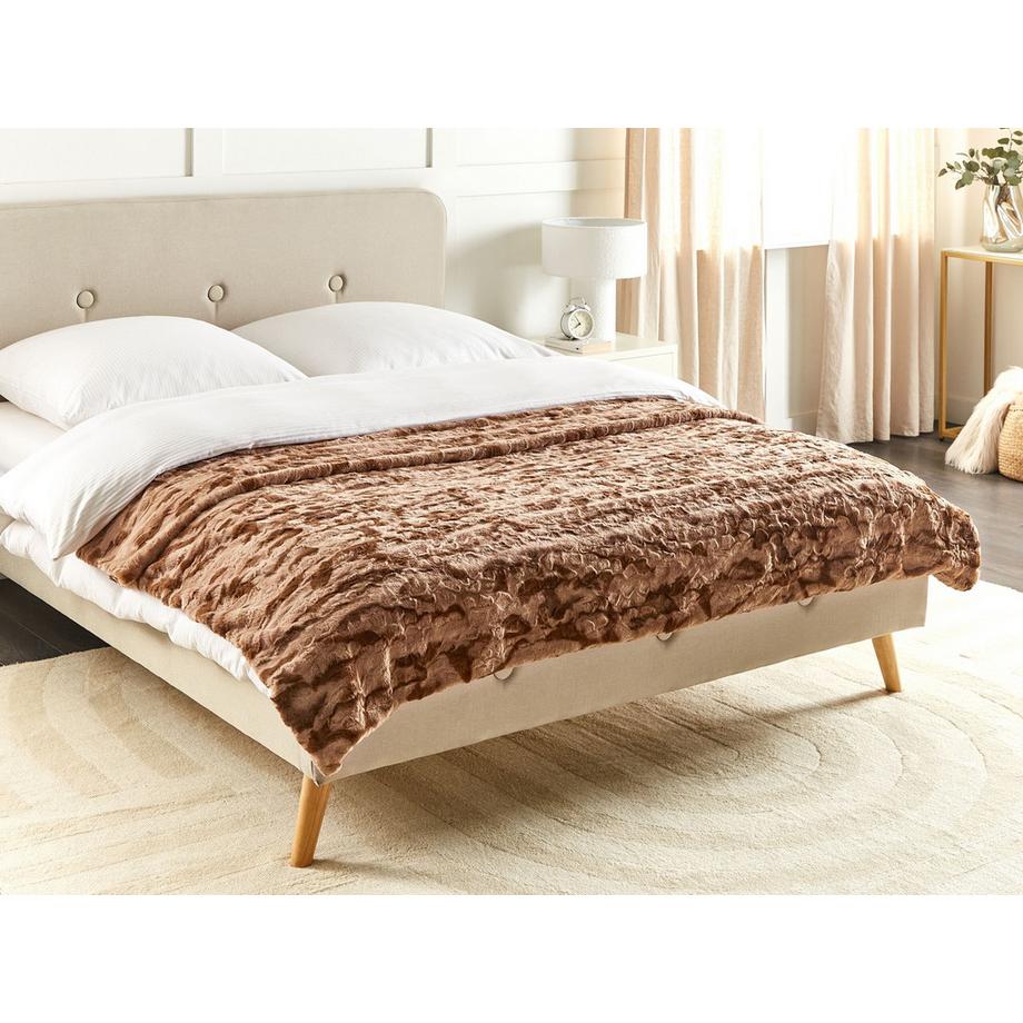 Beliani Bakira Klassische Webpelz Kuscheldecke  