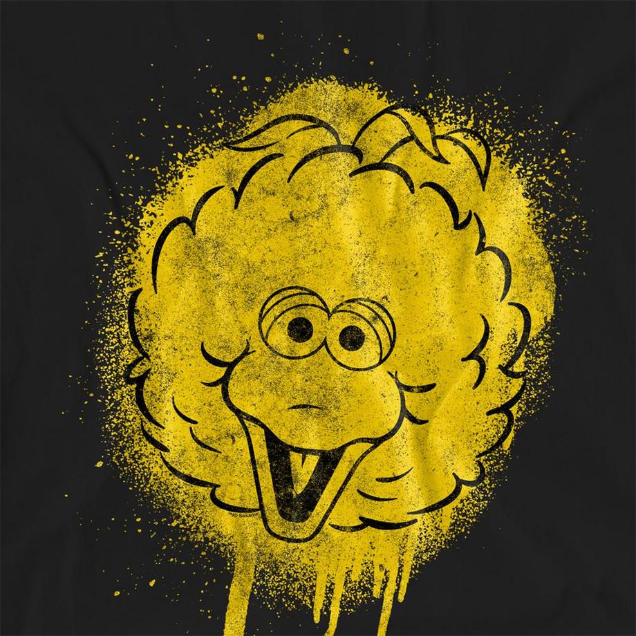 Sesame Street  Spray Face Maglietta Big Bird Graffiti 