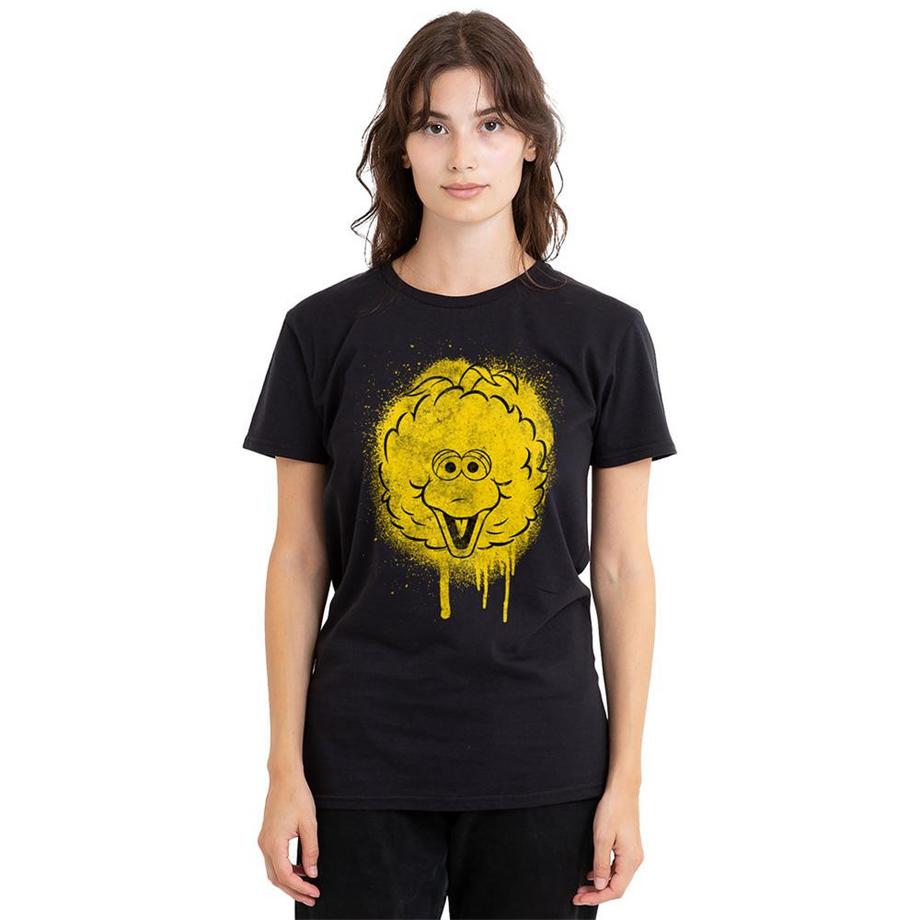 Sesame Street  Spray Face Maglietta Big Bird Graffiti 