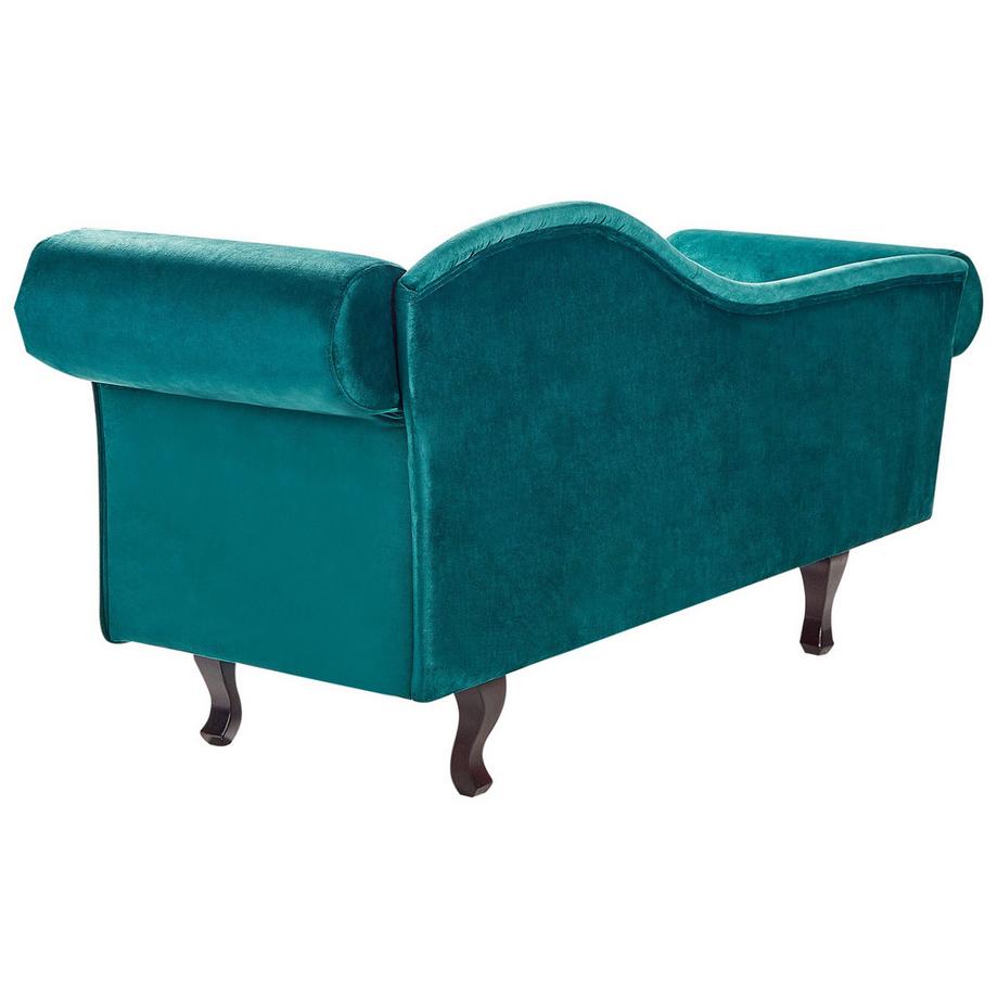 Beliani Chaise longue côté droit en Velours Rétro LATTES  