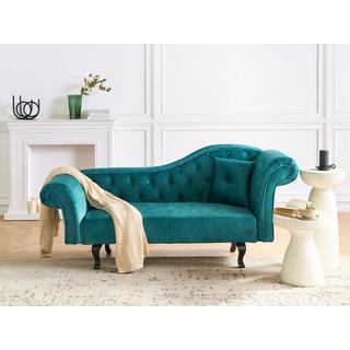 Beliani Chaise longue versione destra en Velluto Retrò LATTES  