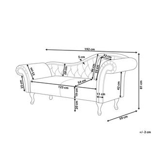 Beliani Chaise longue versione destra en Velluto Retrò LATTES  