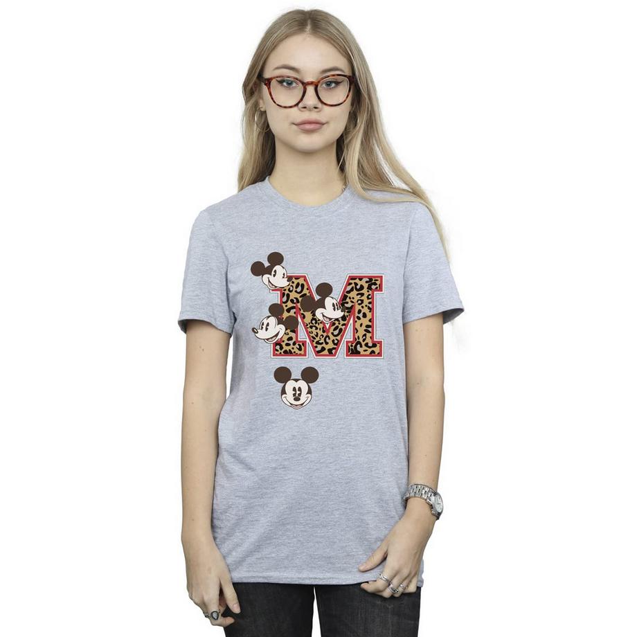 MICKEY MOUSE Leopard Print M T-Shirt  