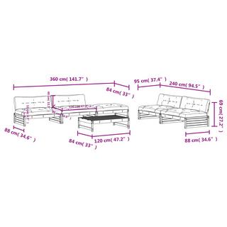 VidaXL Garten lounge set holz  