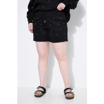 Shorts, Wide Legs, Sweat, Zierperlen