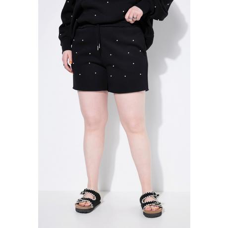 Studio Untold Sweat Shorts Wide Legs mit Zierperlen  
