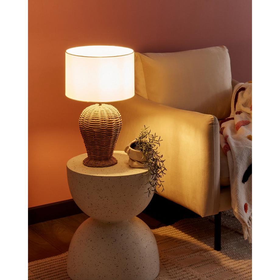 Beliani Lampe à poser en Rotin  FURELOS  