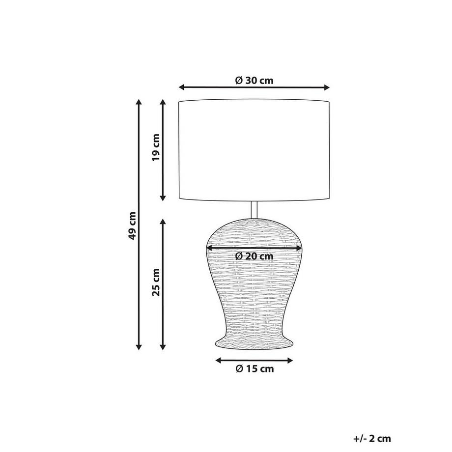 Beliani Lampe à poser en Rotin  FURELOS  