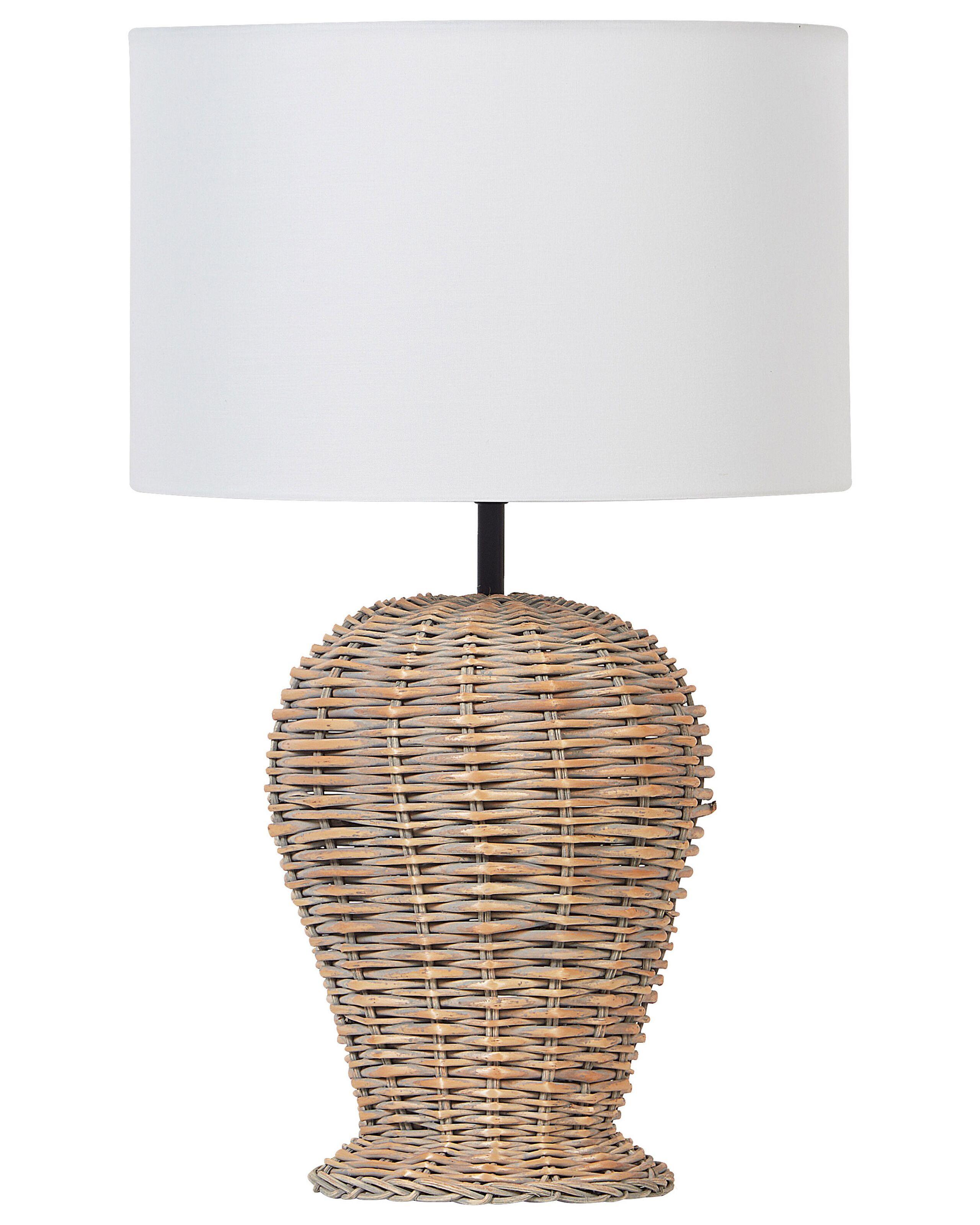 Beliani Tischlampe aus Rattan Boho FURELOS  
