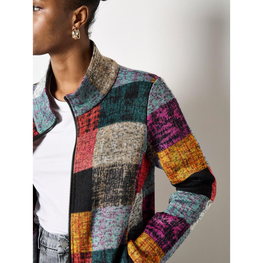 APRICOT Veste en polaire à carreaux colorés  