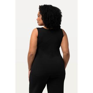 Ulla Popken  Top elasticizzato con scollo rotondo classico nero 