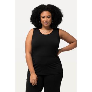 Ulla Popken  Top elasticizzato con scollo rotondo classico nero 