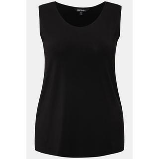 Ulla Popken  Top elasticizzato con scollo rotondo classico nero 